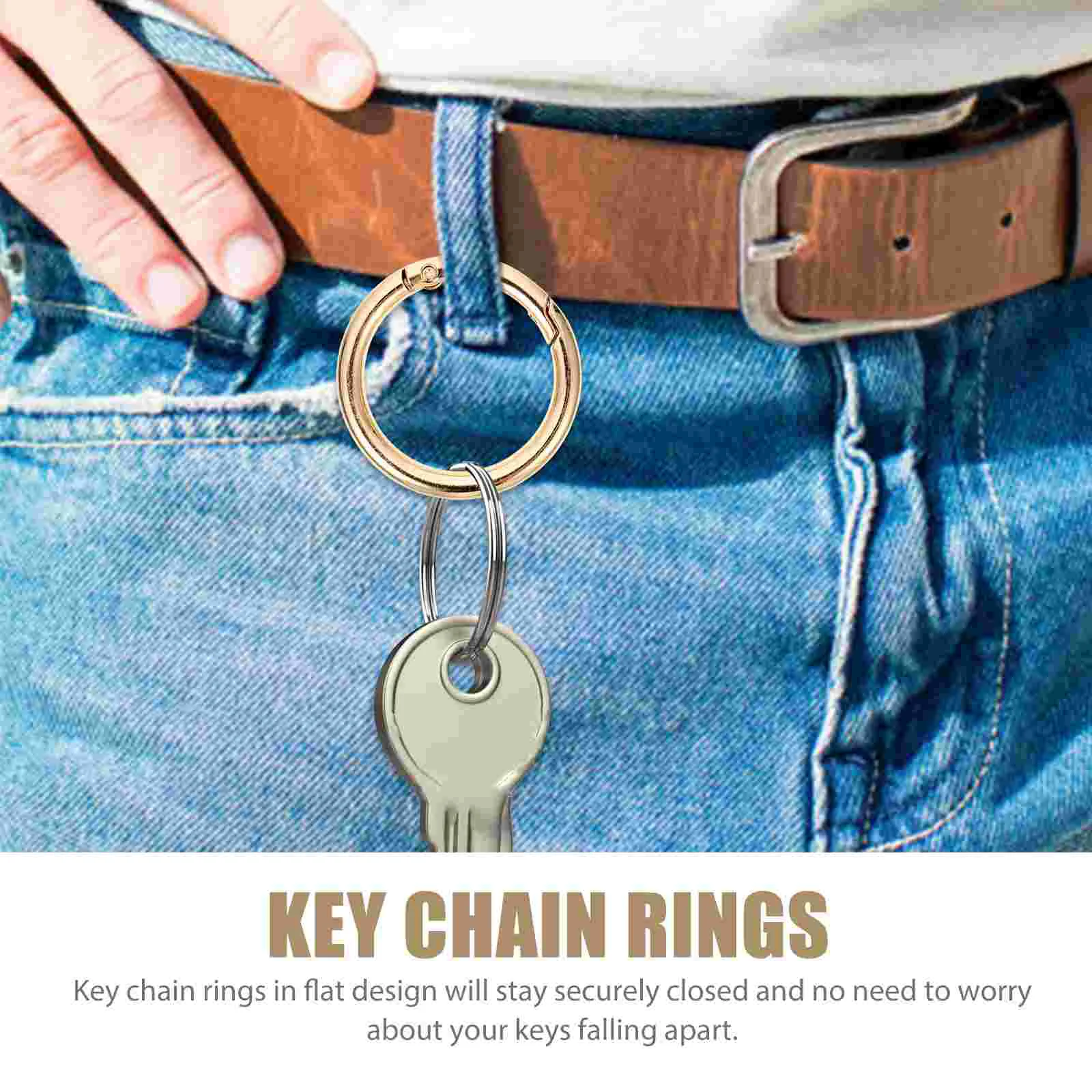 10 Pcs to Weave Split Spring Buckle Women's Baskets Circle Carabiner Alloy Round Clip Convenient Key Chain Rings