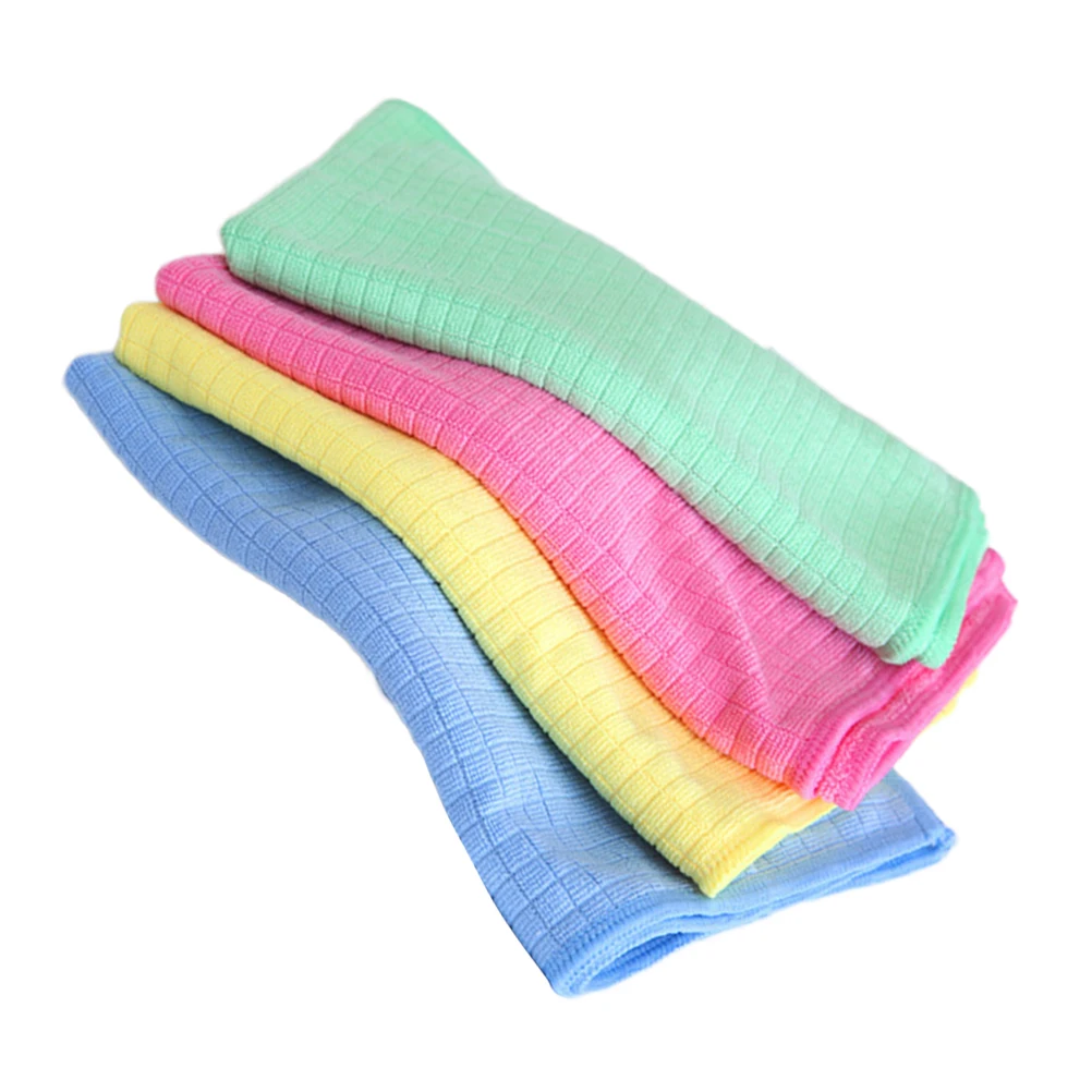 

4 Pcs Cleaning Cloth Microfiber Rags Duster Scouring Pad Towel Kitchen Accessories