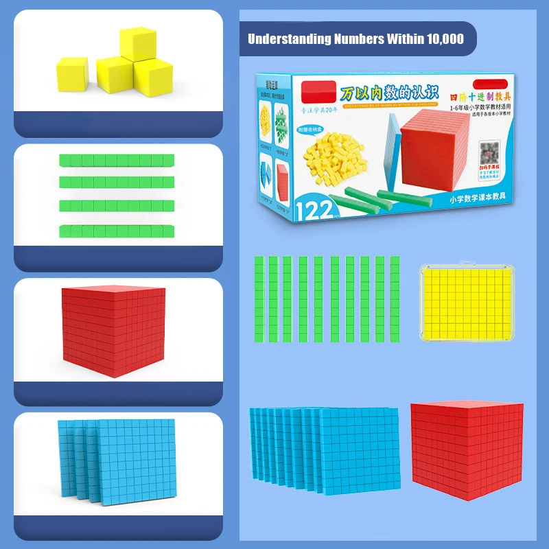 Montessori Math Cubes Digital Learning Toys Early Education Decimal 3D Math Cubes Logical Thinking Training Parish Teaching Aids