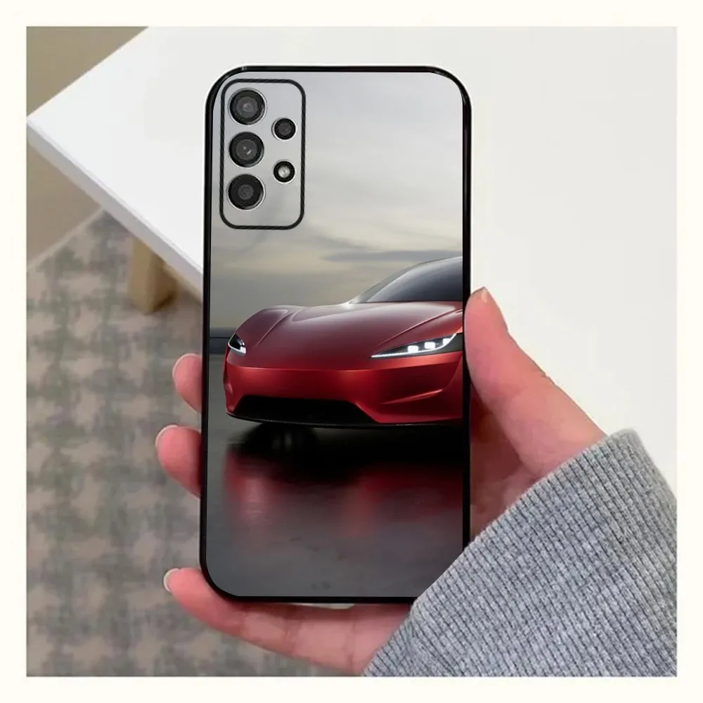 New energy electric T-Teslaes Car Phone Case For Samsung Galaxy A13,A21s,A22,A31,A32,A52,A53,A71,A80,A91 Soft Black Cover