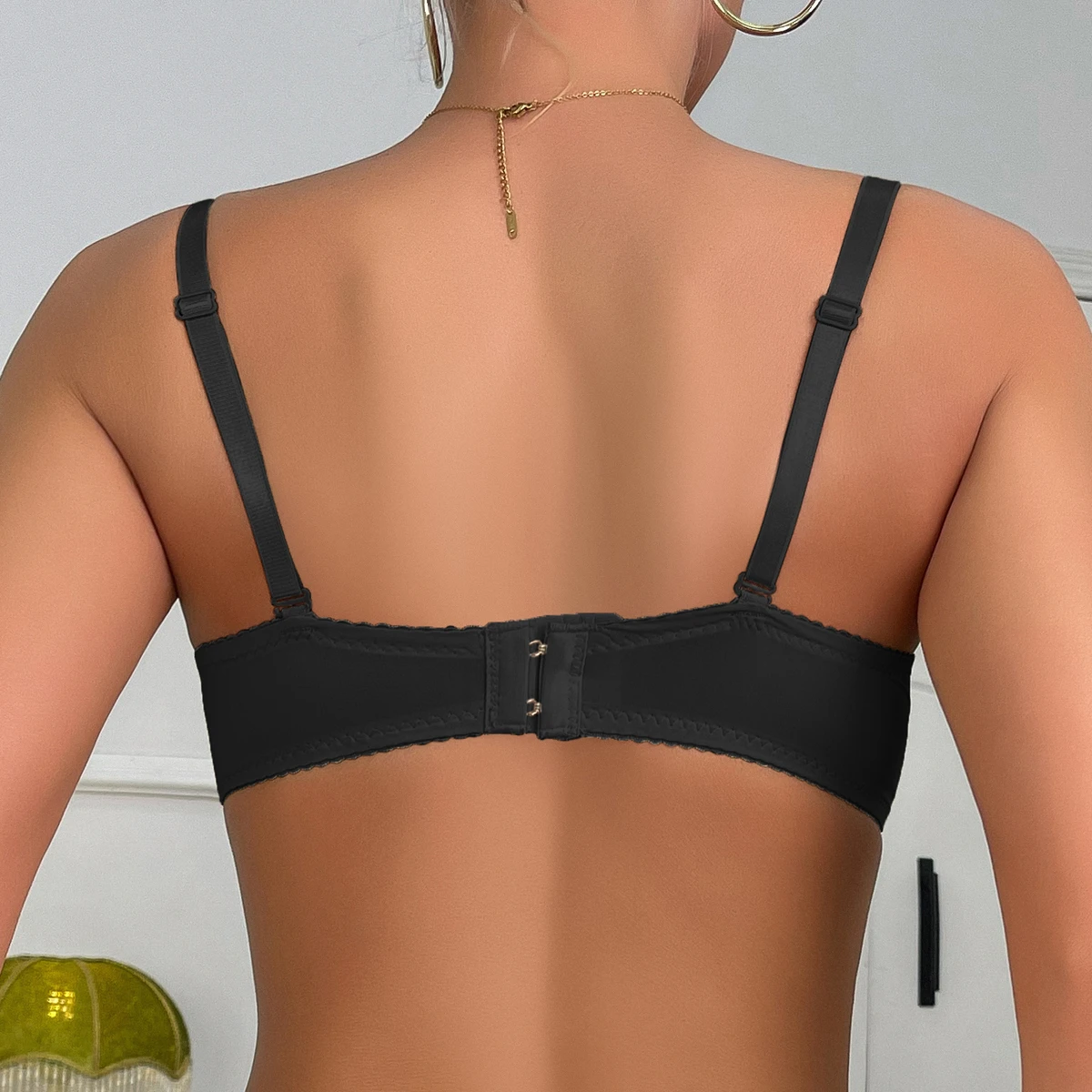 Beauwear Solid Color T-shirt Bras for Women Padded Bra Push Up Cross Straps Bow Underwear