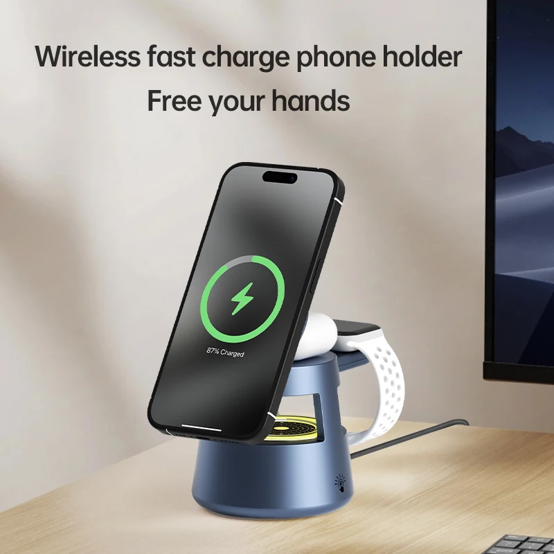 4-in-1 Wireless Charger Station for iPhone 16/15/14 Series IWatch Ultra 8/7 for AirPods Pro 3/2 OVP Short Circuit view 5