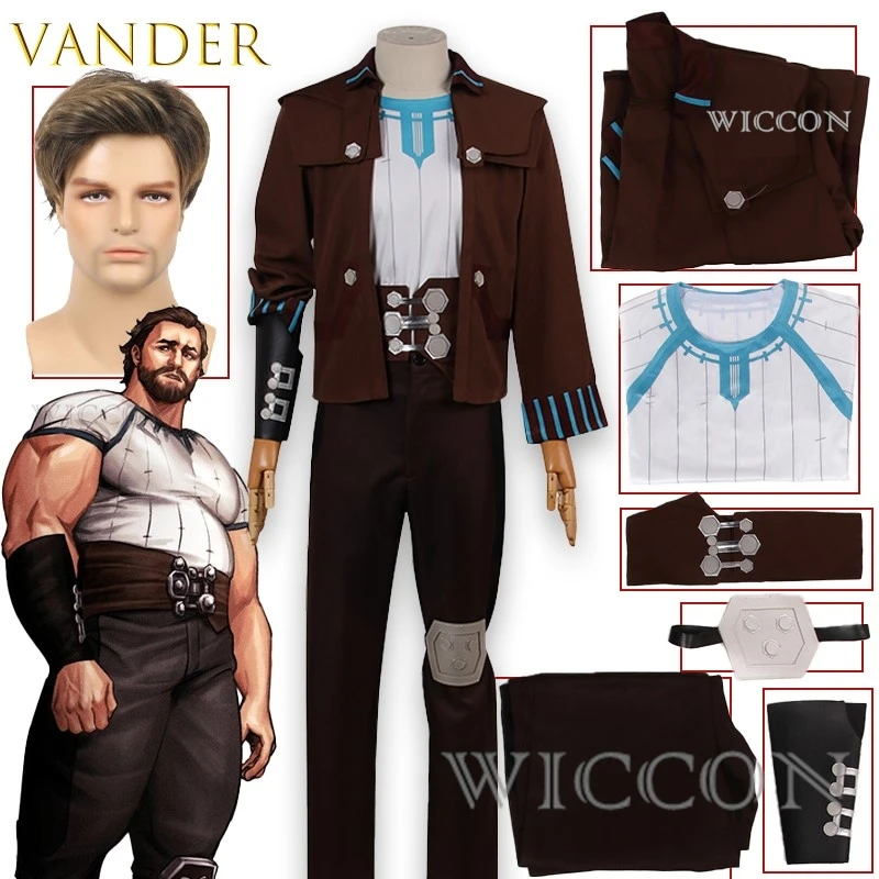BGame Arcane Vander Cosplay Costume Uniform Outfits Halloween Suit Jacket Shirt Pants Full Set for Men Carnival Suit Roleplay‌