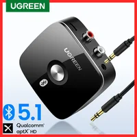 UGREEN Receptor RCA Bluetooth 5,1 aptX HD 3,5 mm Jack Aux Adaptador inalámbrico Música para TV Coche 2RCA Receptor de audio Bluetooth aptX