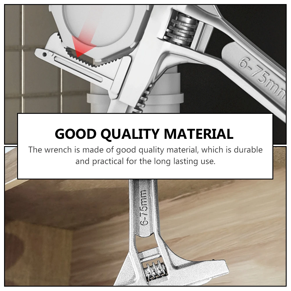 

Multipurpose Bathroom Wrench Sink Faucet Repair Tool Multifunctional Water Pipe Cleaning Scraper Aluminum Alloy Compact Size