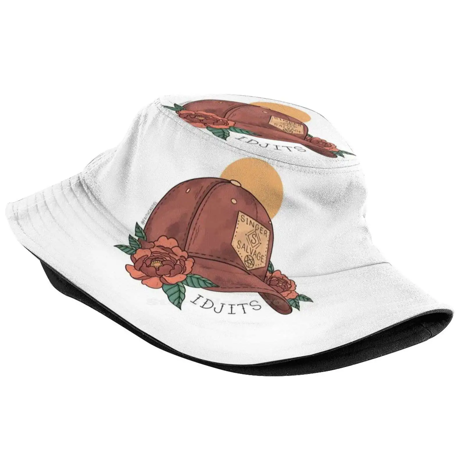 Singer's Salvage Unisex Summer Cap Sunscreen Hat Supernatural Spn Fanart Bobby Singer Baseball Hat Flowers Floral