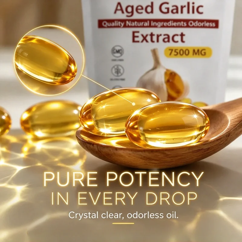 Aged Garlic Extract 7500mg - Odorless Softgels for Heart Health & Immune Support, Non-GMO Gluten-Free Lab Tested,300-Day Supply