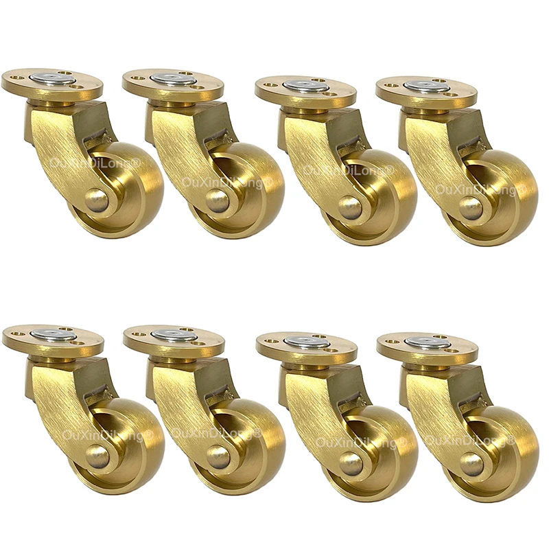 

8PCS European 1" Solid Brass Castors Round Plate Caster Furniture Wheel Sofa Tables and Chairs Swivel Casters Hardware DC151