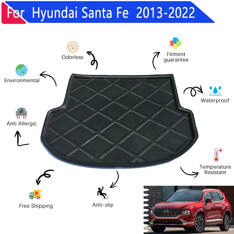 

Car Trunk Mat for Hyundai Santa Fe 2022 Accessories 2013~2022 SWB IX45 5 Seat Rear Boot Cargo Trunk Floor Carpet Mat Accessories