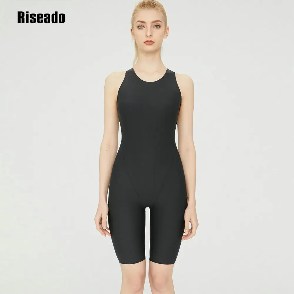 

Riseado Women One Piece Swimsuit Raceback Woman Professional Athletic LYCRA Swimwear Splice Legsuit Chlorine Resistant