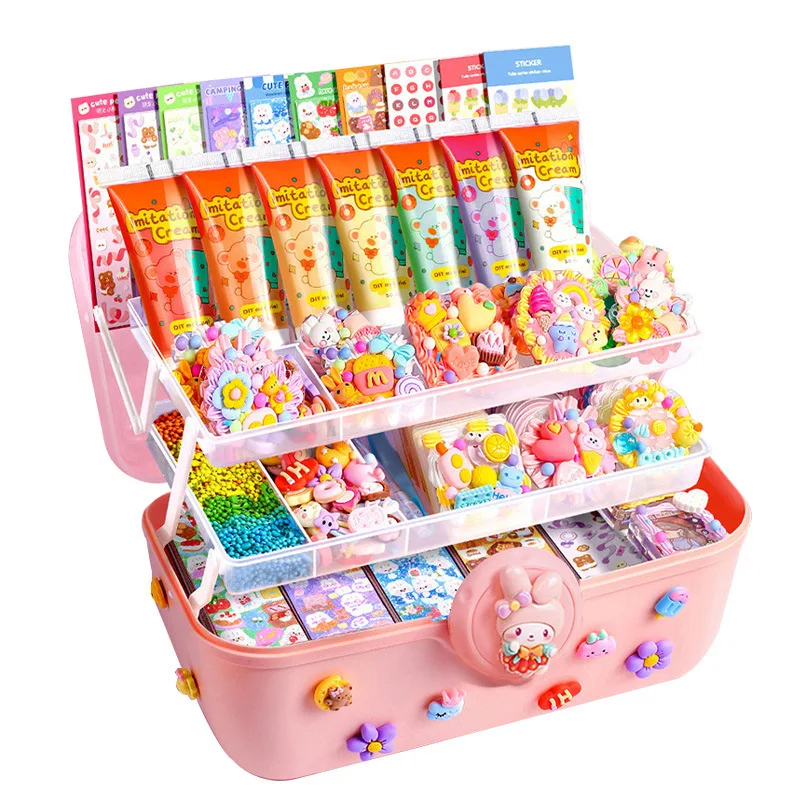 Coffret cadeau crème colle Prairie strictement jouet pour enfants fille, carte cheveux fait main, éventail