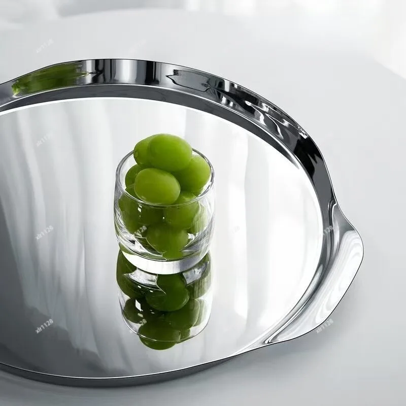 Stainless Steel Tray Nordic Style for Dinnerware Dessert Water Pitcher Home Storage Decor