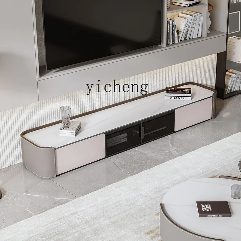 

HYS luxury rock slab TV cabinet simple modern floor cabinet living room small apartment floor cabinet