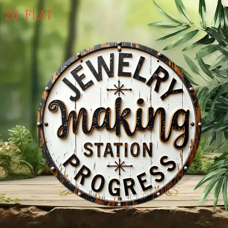 2D Flat - 【2D Flat】 2D Flat - [2D Flat] 1pc a 2D Flat Printed Metal Sign Measuring 7.87X7.87inch, a Round Wall Sign Suitable for