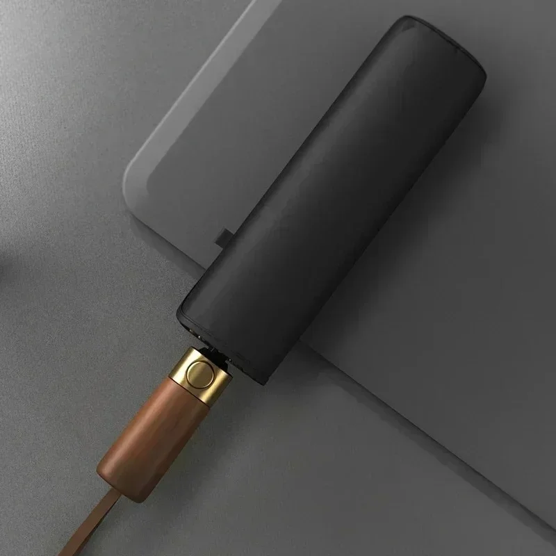 

Роскошный обратный зонт A3 для мужчин с деревянной ручкой, большой автоматический зонт, ветрозащитный, прочный, 10 спиц, складной, большой зонт от дождя, для гольфа