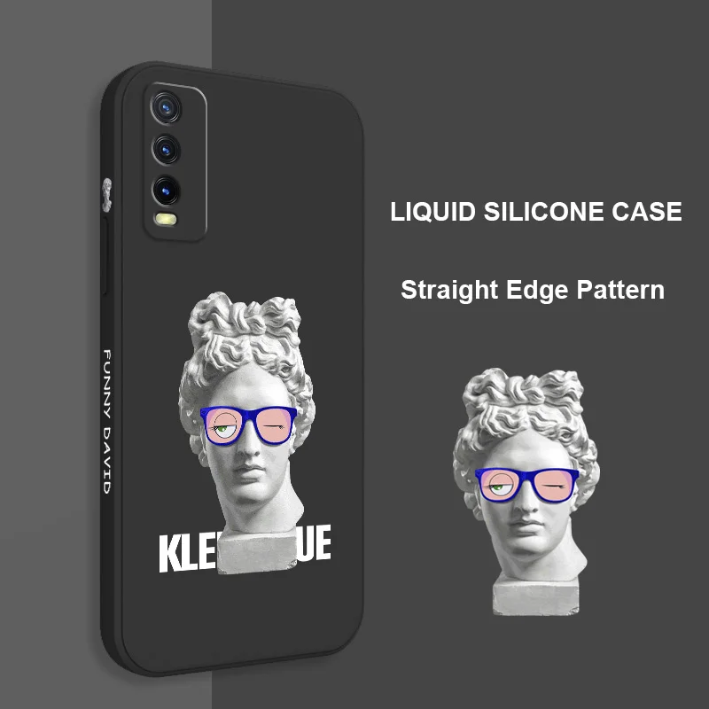 Glasses Sculpture Case For VIVO Y20 Y12 Y15 Y15A Y19 Y21 Y30 Y50 Y33 Y35 Y76 Y91 Y95 S T I Hole V23 V25 V21 V20 S1 Pro 4G 5G