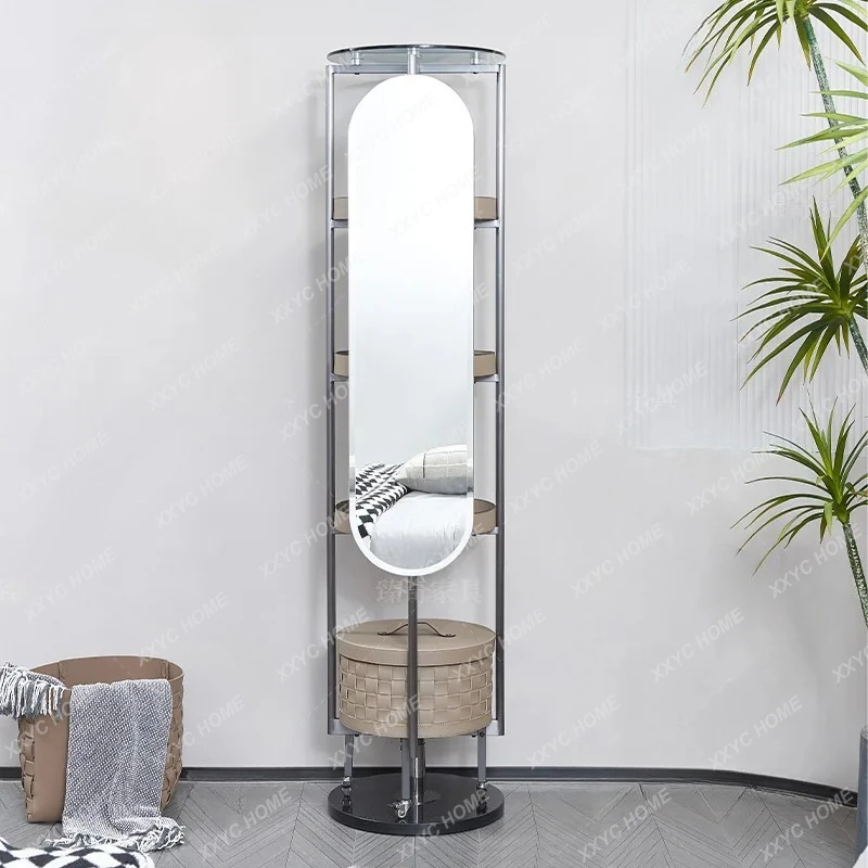 M Stylish and simple locker, makeup mirror integrated rotating dressing, hand-woven rotating rack