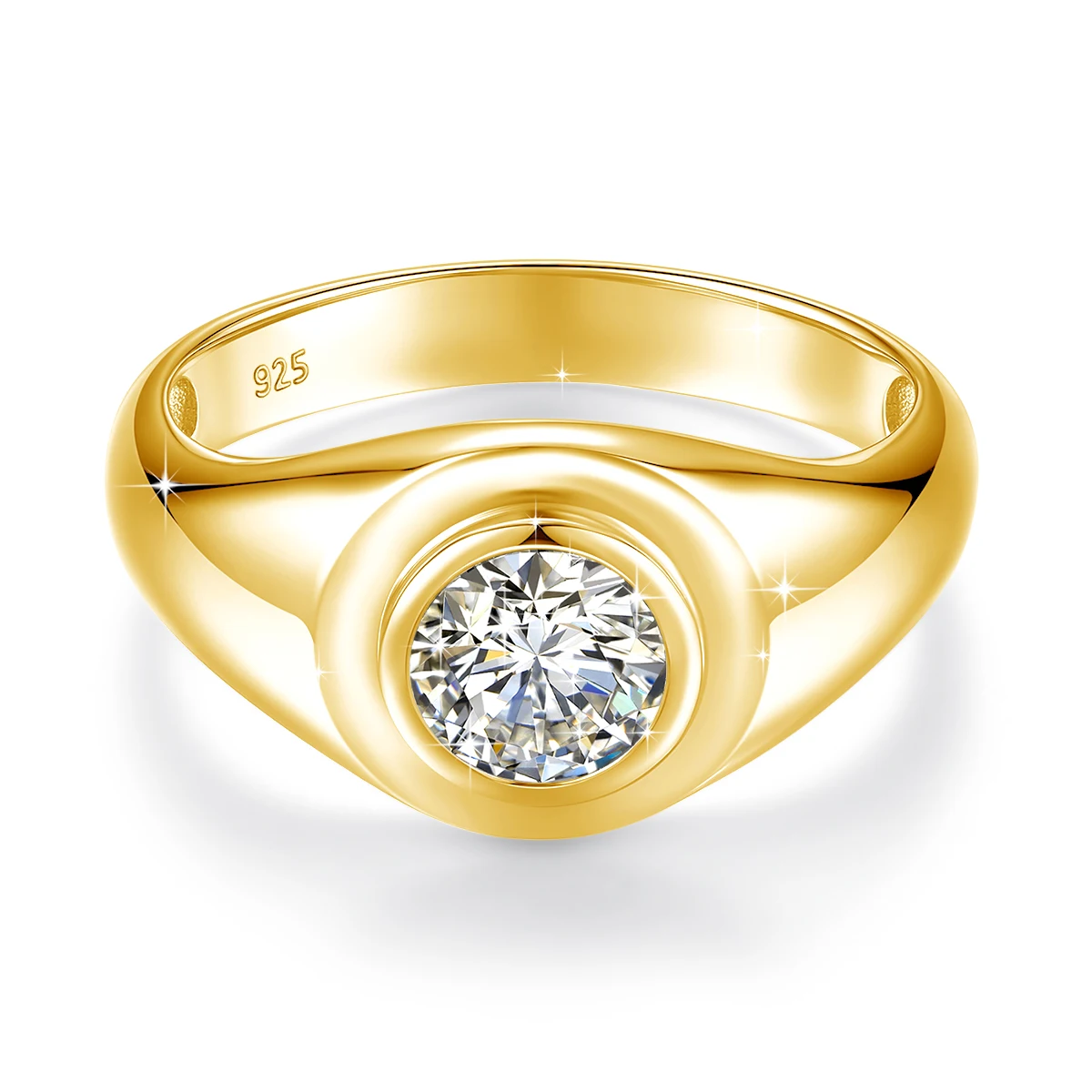0.5CT Moissanite Rings for Women Man Solid 925 Silver 18K Gold Plated Diamond Rings for Wedding Classic Romantic Fine Jewelry