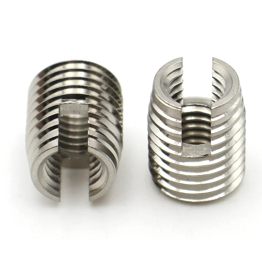 10-2PCS Galvanized / Stainless Steel M2 M2.5 M3 M4 M5 M6 M8 M10~M16 Thread Repair Insert Slotted Self-tapping Screw Sleeve Nuts