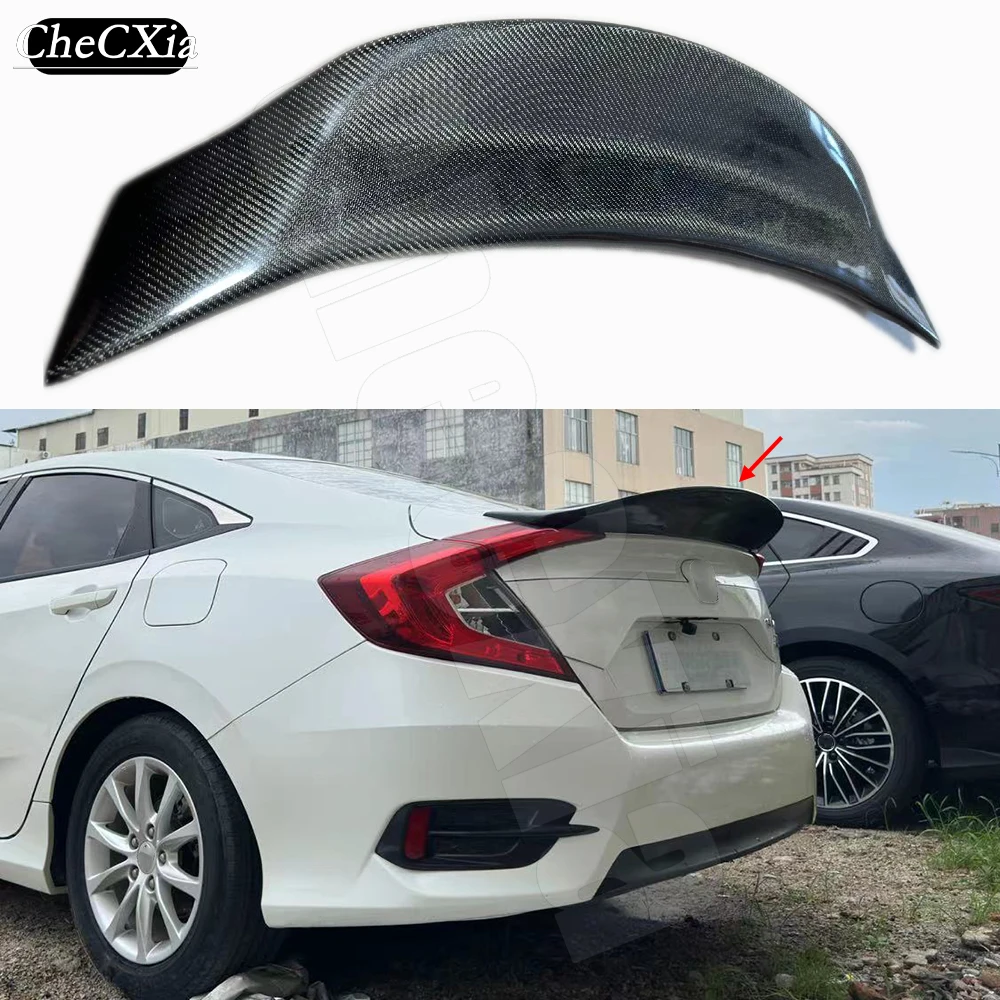 For Honda 10th Generation Civic 2016-2021 Sedan High Quality Fiberglass Material Rear Trunk Lip JDM Styling Spoiler Wing