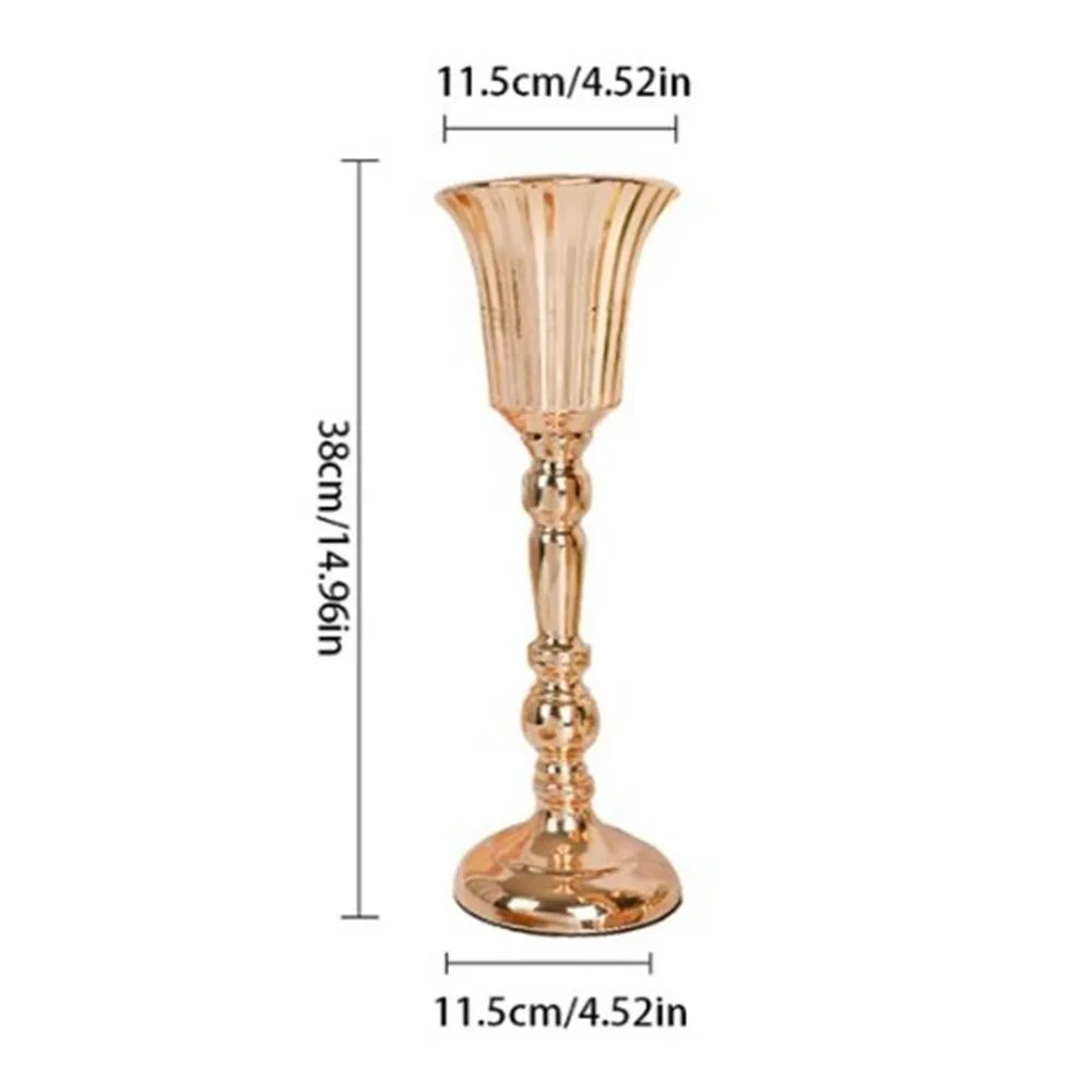Wrought Iron Gold Iron Vase Anti-fall FIower Art Wedding Photo Props Golden Simulated Flower Holders Wedding Arrangement