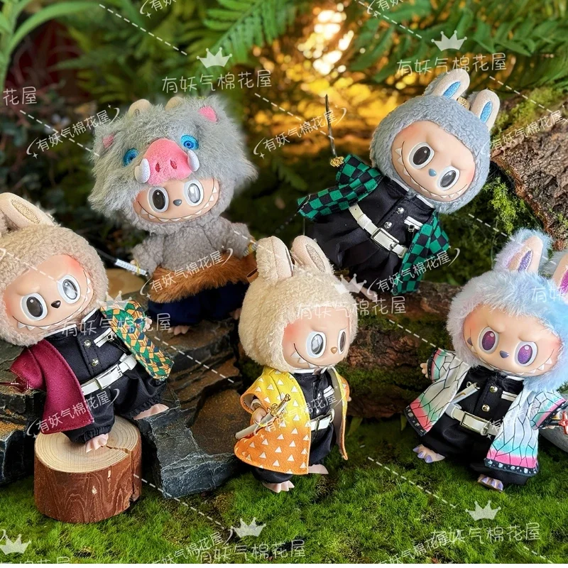 

Новый Demon Slayer: Kimetsu No Yaiba, мини-одежда для Labubu Zenitsu Inosuke, кимоно, одежда «сделай сам», сидячая вечеринка, подарок, игрушка без кукол