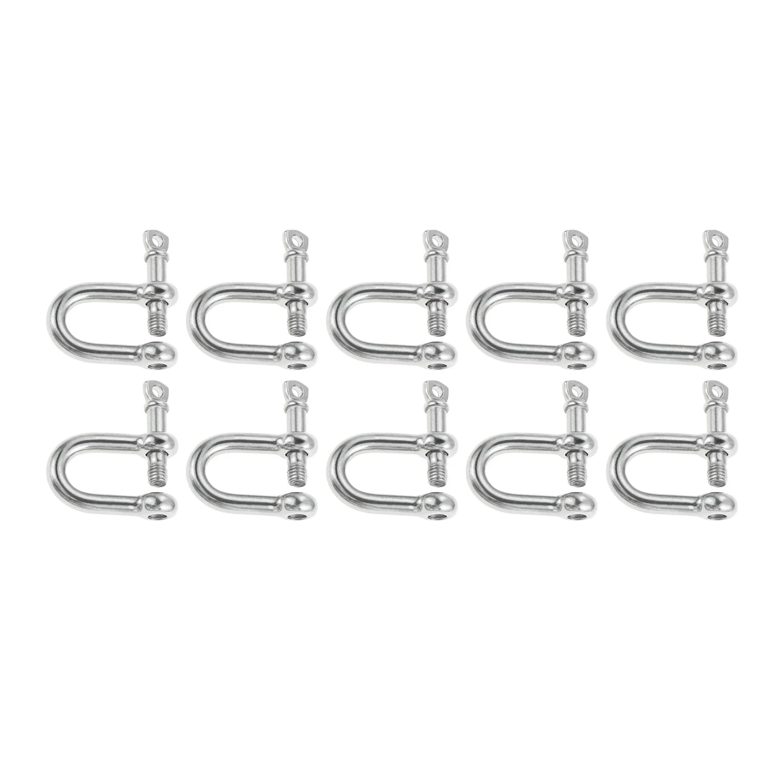 

2/10Pcs M5/8/10/12/16 304 Stainless Steel D-type Shackle Bow U-type High-Strength Lifting Ring Buckle Connection Fixed Chain