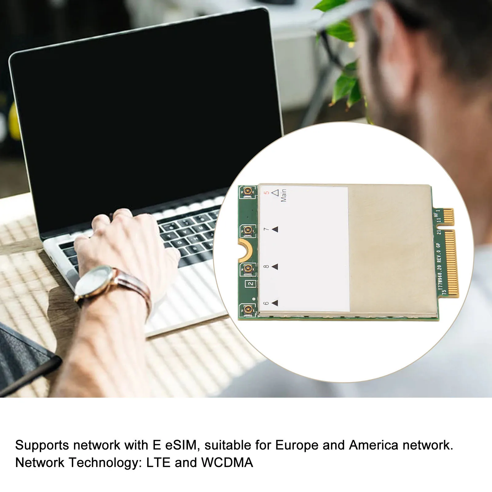 

4G Module 4G WWAN Card 4G Network Card Stable Reception DW5821 EeSIM Supported M.2 4G WWAN Card for Laptop Europe America
