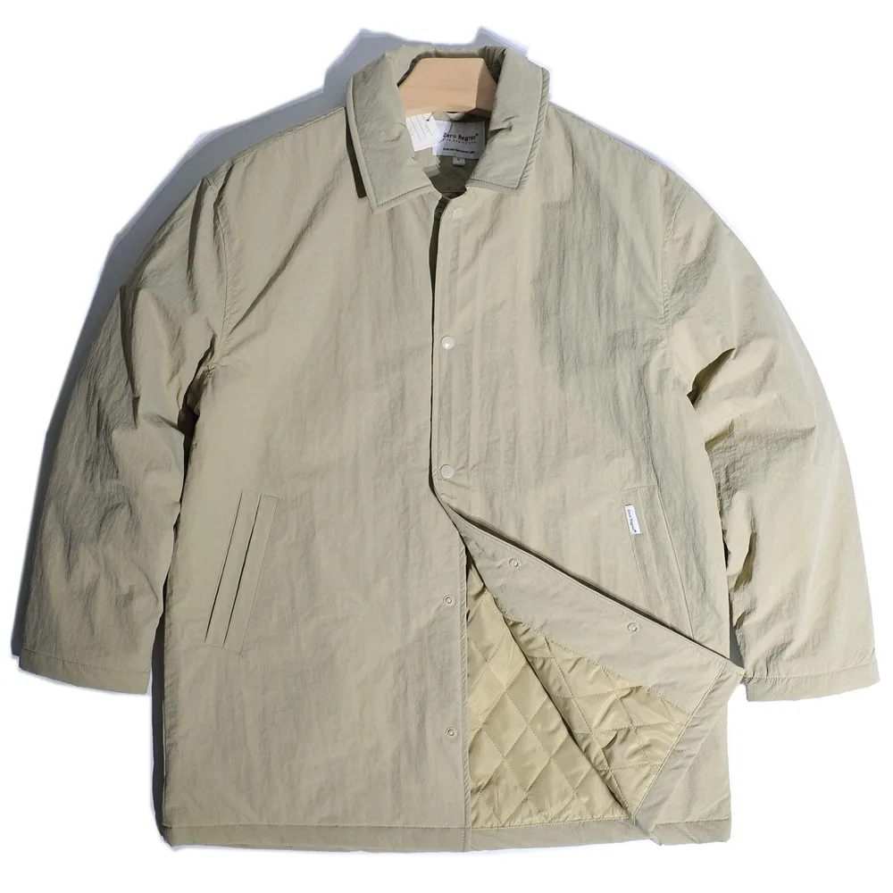 Japanese Retro Turn Collar Medium Long Cotton Jacket Windbreaker Warm Men's Loose Warm Coat