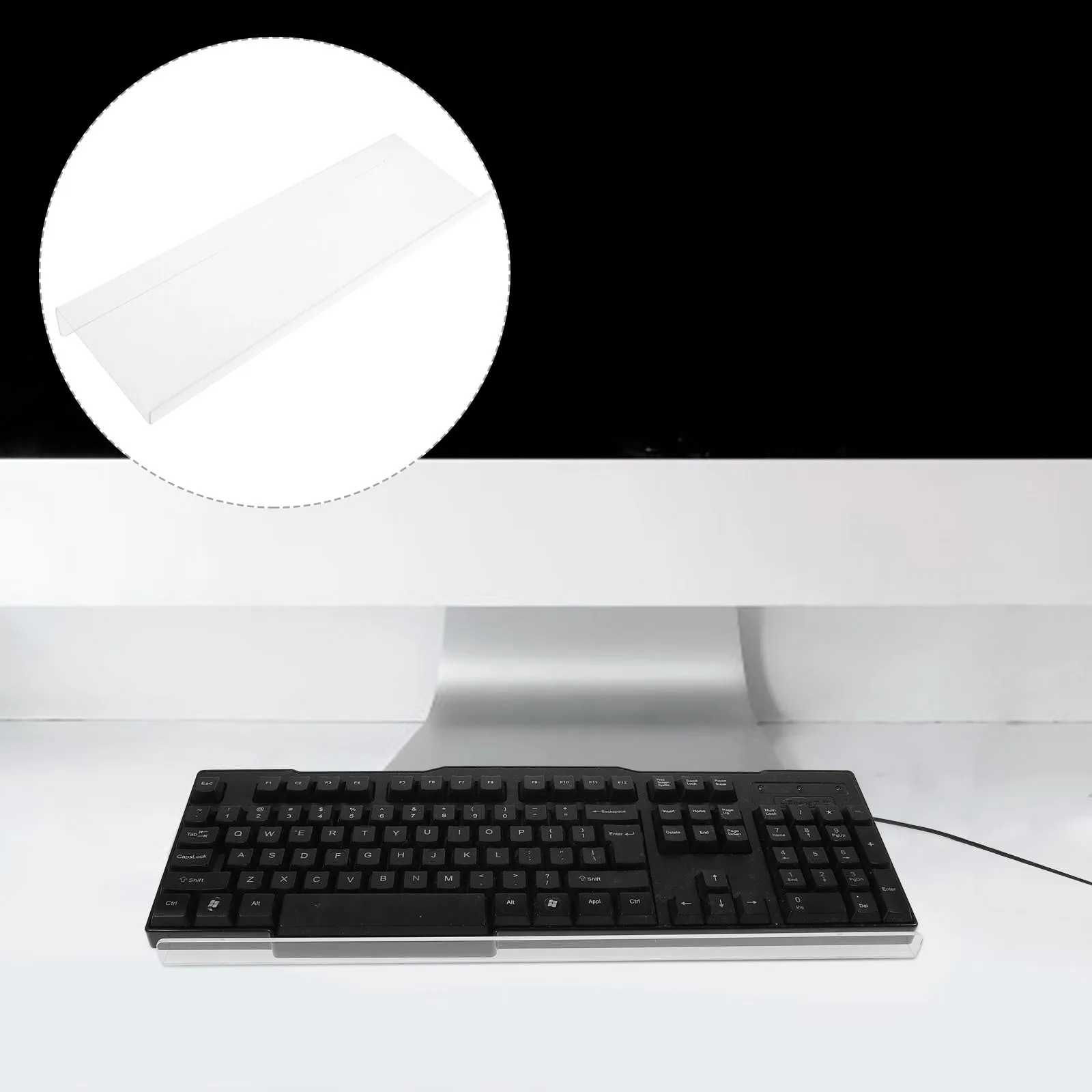 

Keyboard Stand For Desk Clear Acrylic Keyboard Lift Ergonomic Wrist Support Computer Accessories Home Office Gaming Desk
