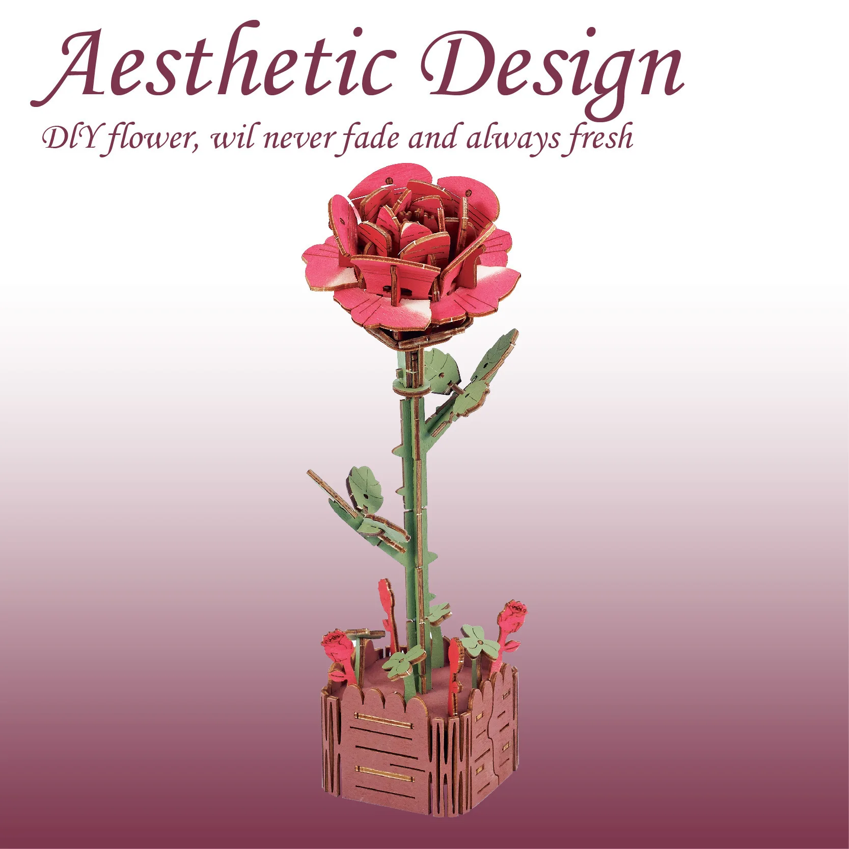 3D Holz Puzzle Blumen Bouquet Holz Blüte Bausteine Diy Montage Modell Kits Ewige Blumen Ziegel Kinder Kreative Geschenk