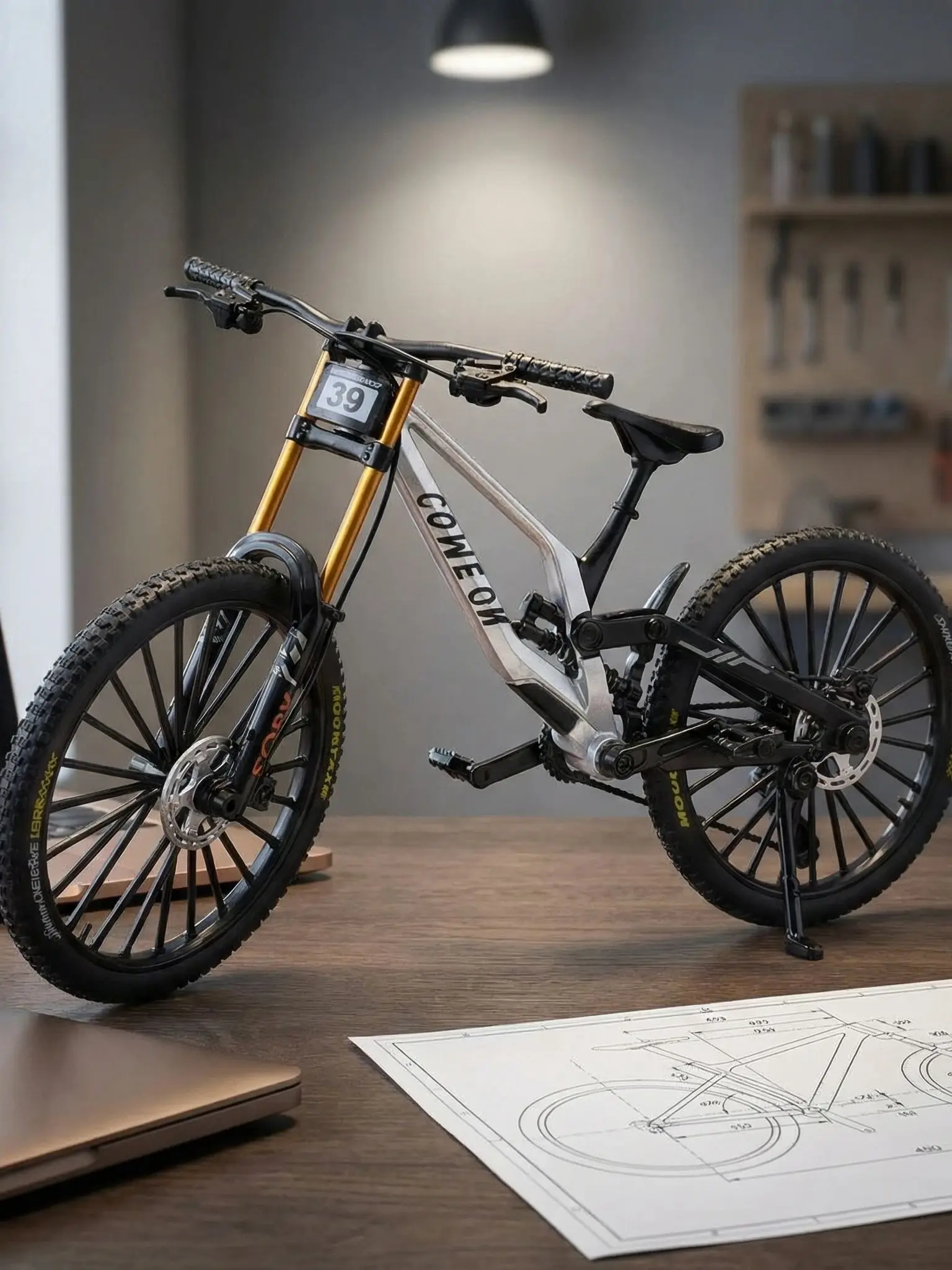 AliExpress NONE 1:8 Scale Alloy Mountain Bike Model Realistic Gear Toy with Front & Rear Shock Absorbers for Bicycle Enthusiasts