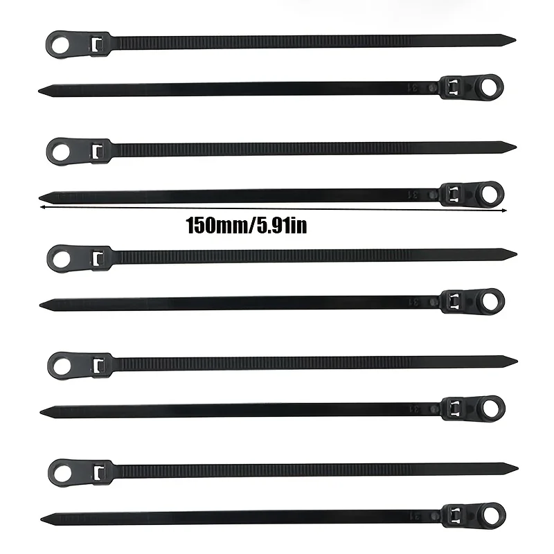 200pcs Creative Nylon Cable Ties with Screw Mounting Holes, Self-Locking Loop Strapping, DIY Office Cable Harness Organizer