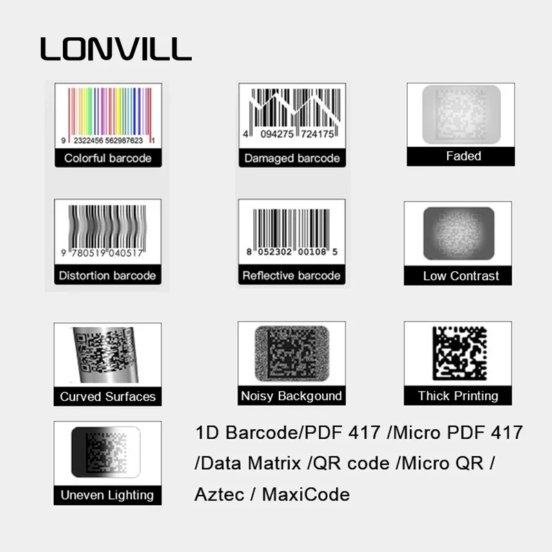 2026 LONVILL Industrial Barcode Scanning Inventory Professional Automotive 2d Code Scanner For Warehouse