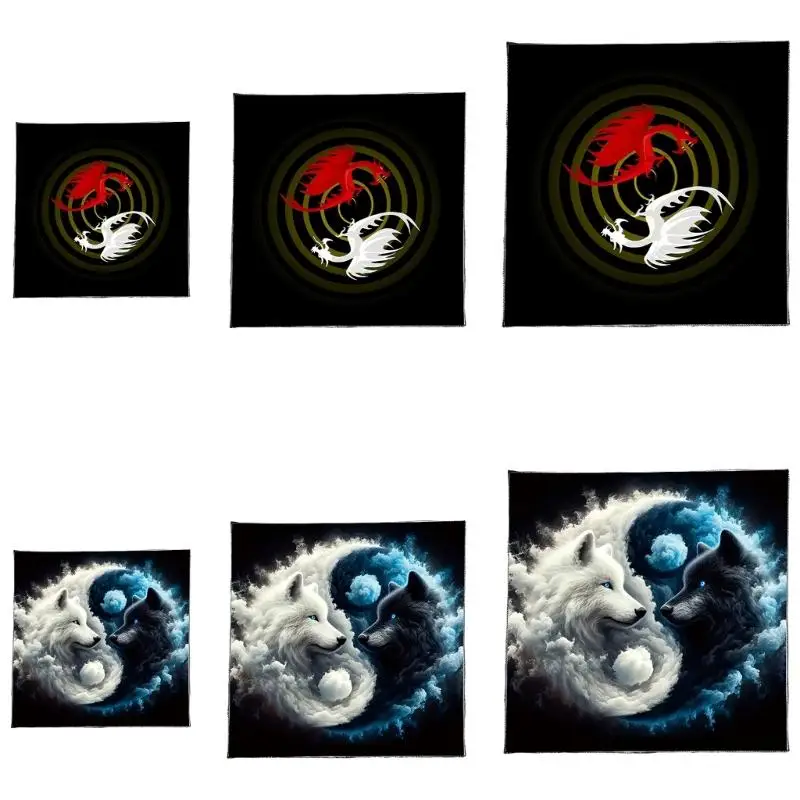 652F التنين/الذئب نمط التارو بطاقة مفرش المائدة مذابح القماش مذابح القماش العرافات مفارش طاولة مفرش طاولة نسيج سهلة الاستخدام #4