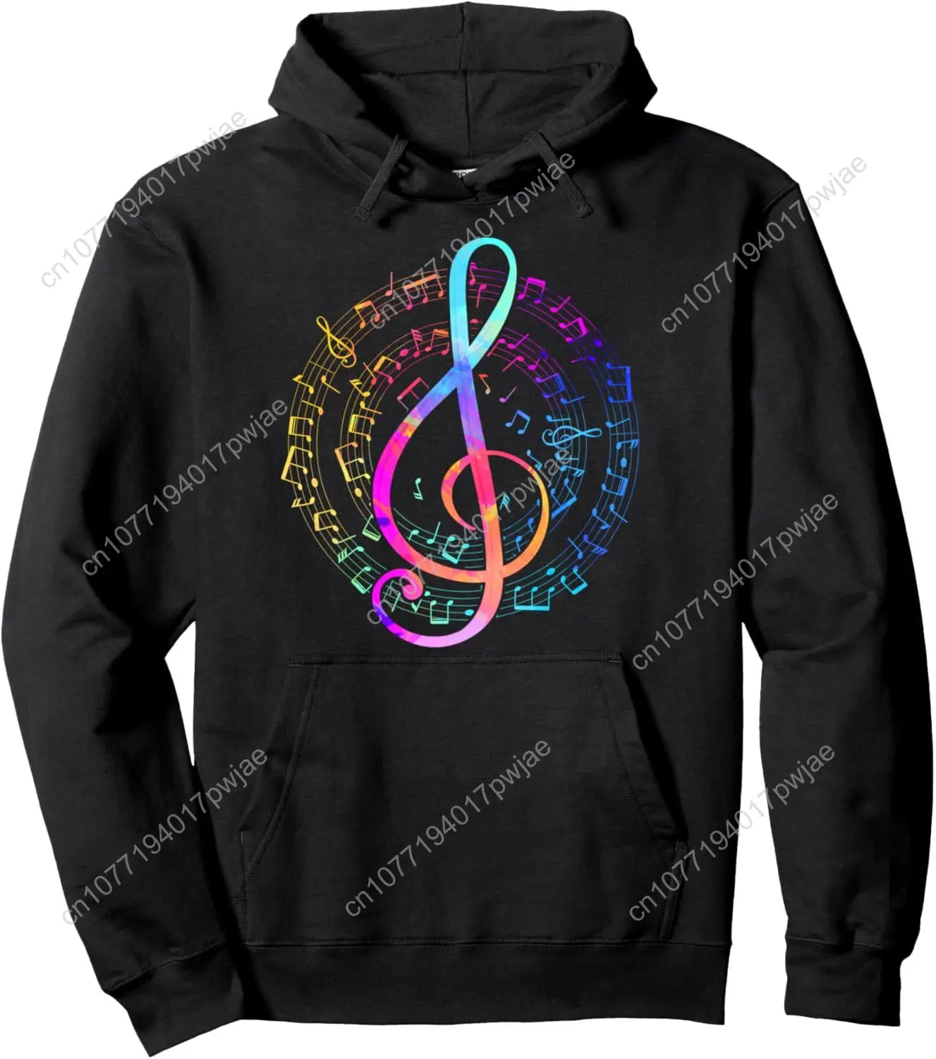 

Colorful Treble Clef Music Pullover Hoodie