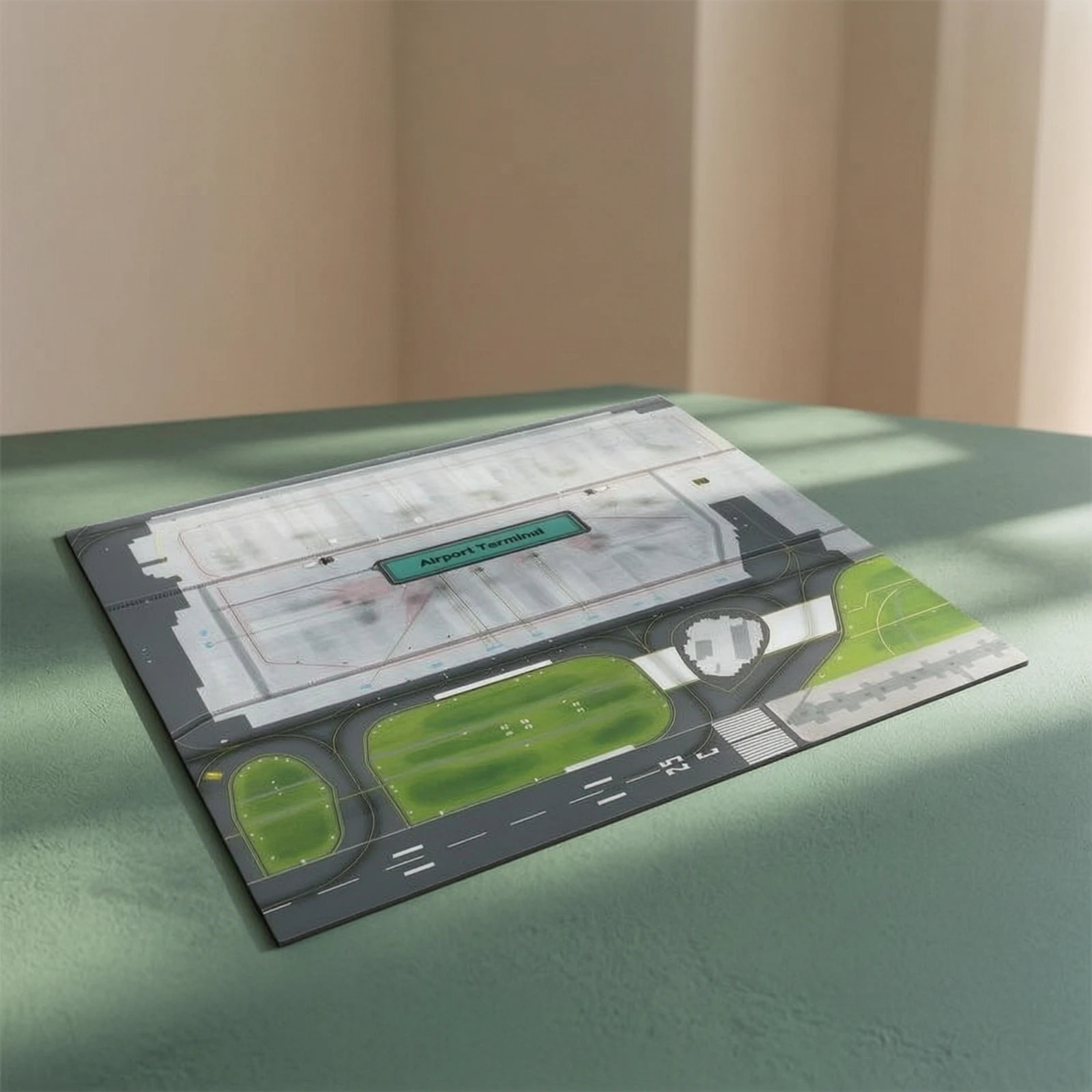 Airport Layout Mat Reliable Model Airport Mat Diorama Base Rectangular Foldable for Collectors