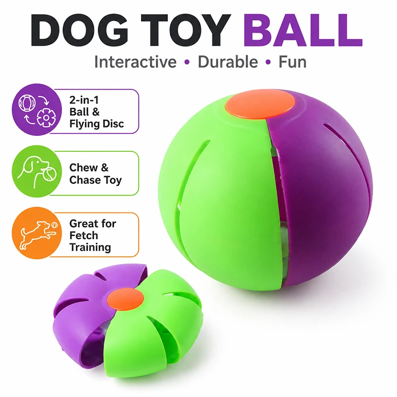 Juguete interactivo para perros dos en uno: pelota y disco volador - imagen 4