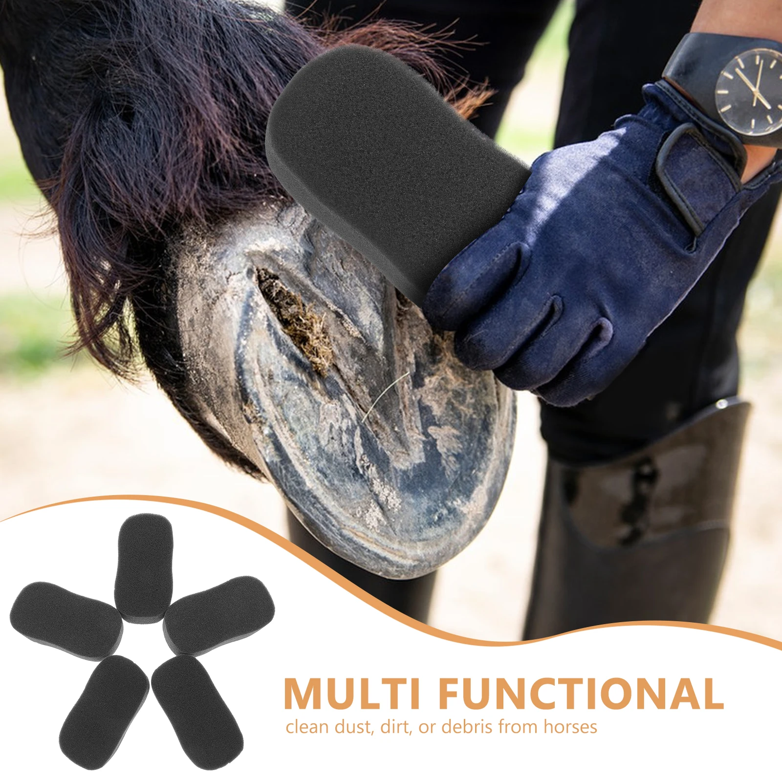 

6pcs Horse Grooming Professional Soft Bath Cleaning Tools Durable Sweat Absorbing Scrubbing Supplies Daily Care Competition