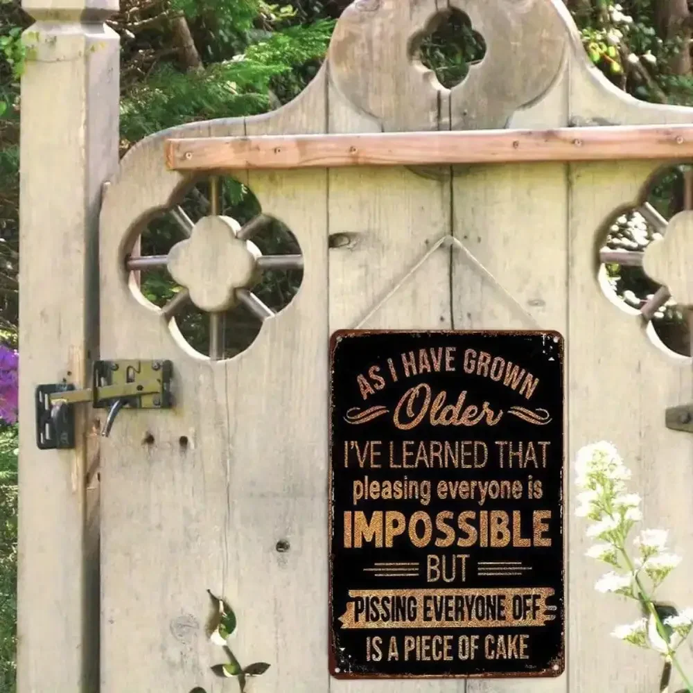 قطعة واحدة من علامة معدنية مضحكة "كما أنني أكبر سنًا" - ديكور من القصدير تحفيزي مضحك للمنزل، هدية ممتعة