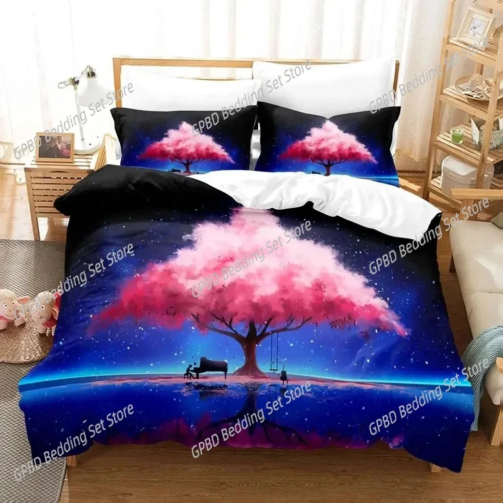New Anime Your Lie in April Bedding Set Boys Girls Twin Queen Size Duvet Cover Pillowcase Bed Kids Adult Fashion Home Textiles