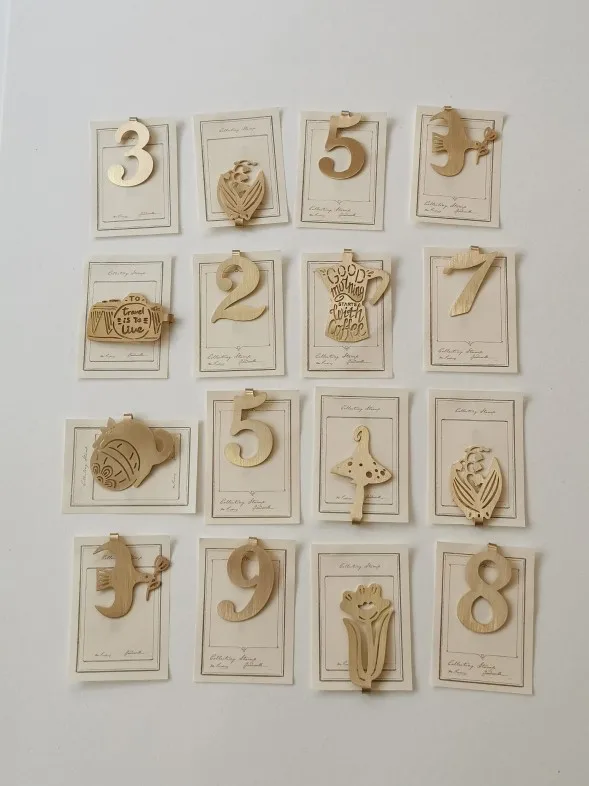 Vintage Tongs Brass Clips Number Shape Memo Paper Clip Reciept Folder Metal Notebook Decoration Clamp Planner Accessories