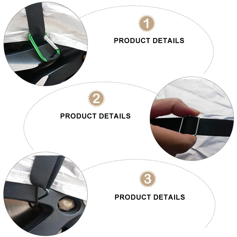 

2Pcs Car Cover Windproof Straps Elastic Fixing Rope Durable Protective Strap for Wind Protection Car Cover Straps