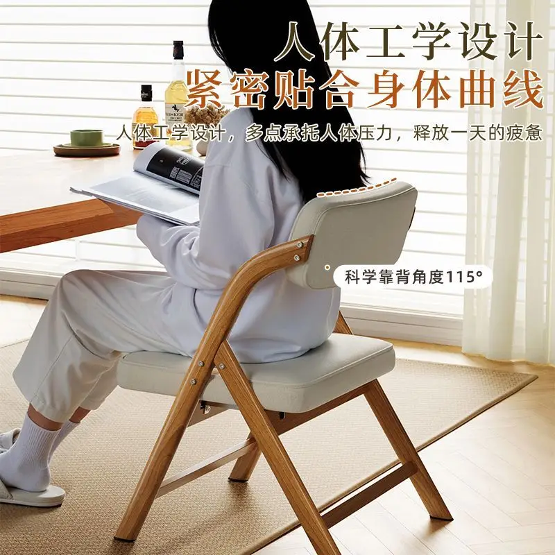 

Padded Folding Chair Soft Backrest Portable Dining Office Space-Saving TikTok Hot Muebles Nordic Furniture Restaurant Chair