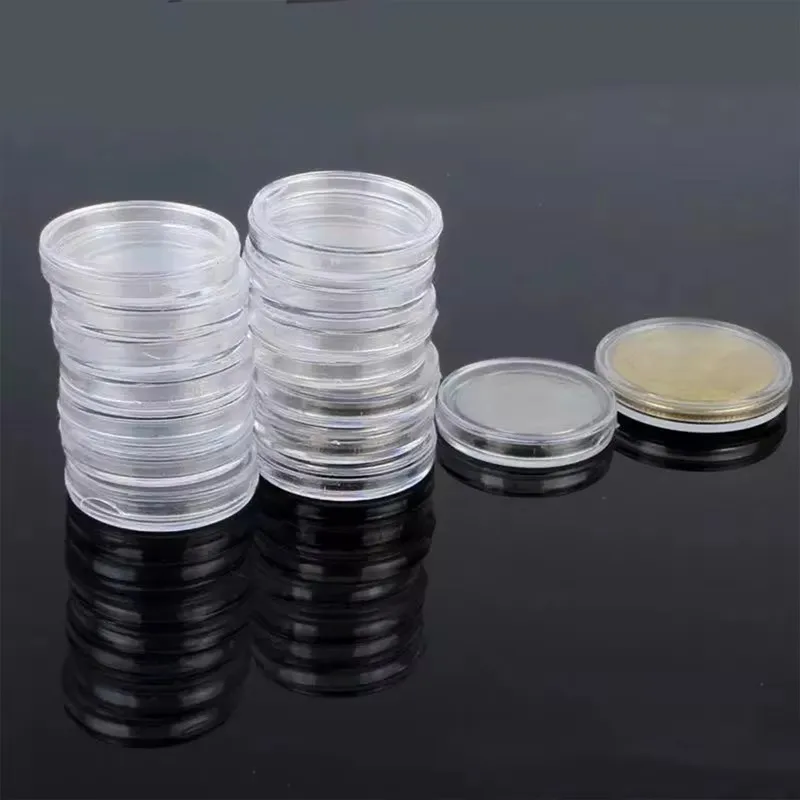 100Pcs 27mm/30mm Transparent Coin Cases Coins Storage Capsules Protection Box Container Holder Coin Collecting Box Case Collect