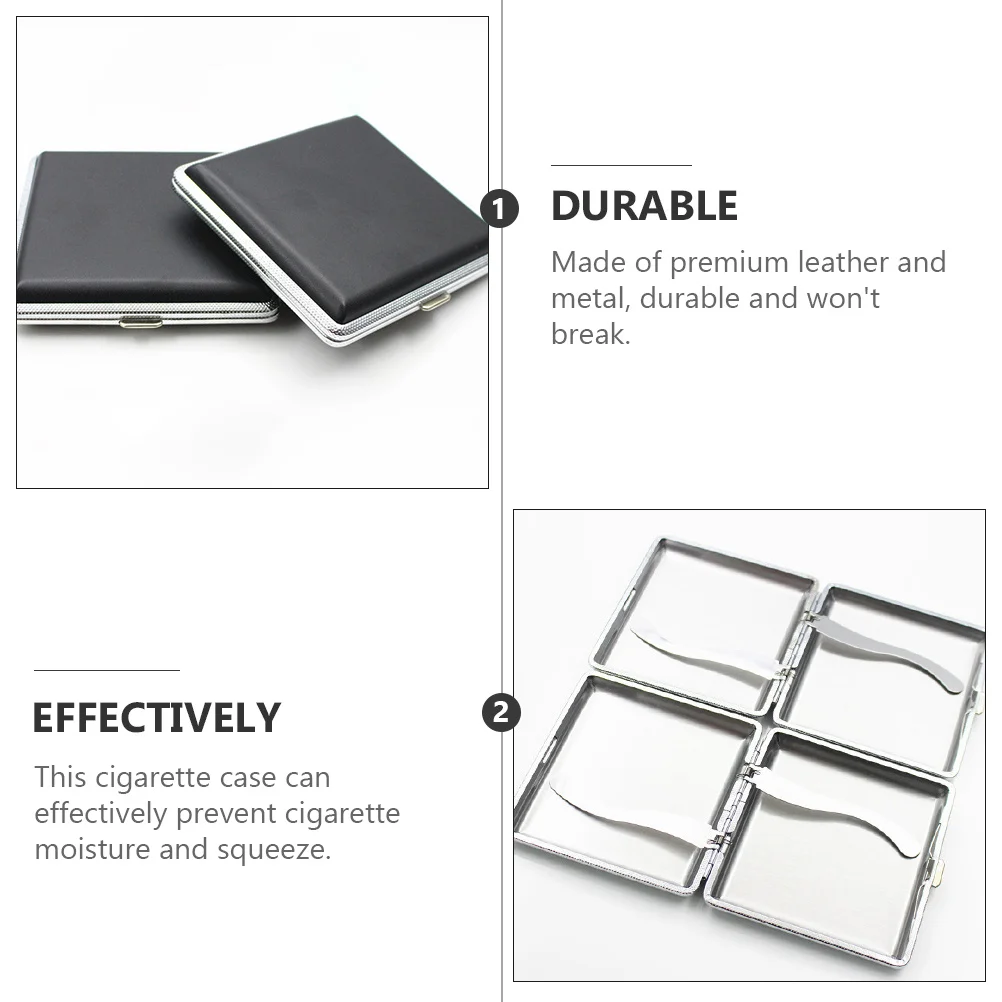 

Portable Slim Premium Metal Cigarette Case Waterproof Resistant Pocket Size Easy Open Close Gift For Men Business