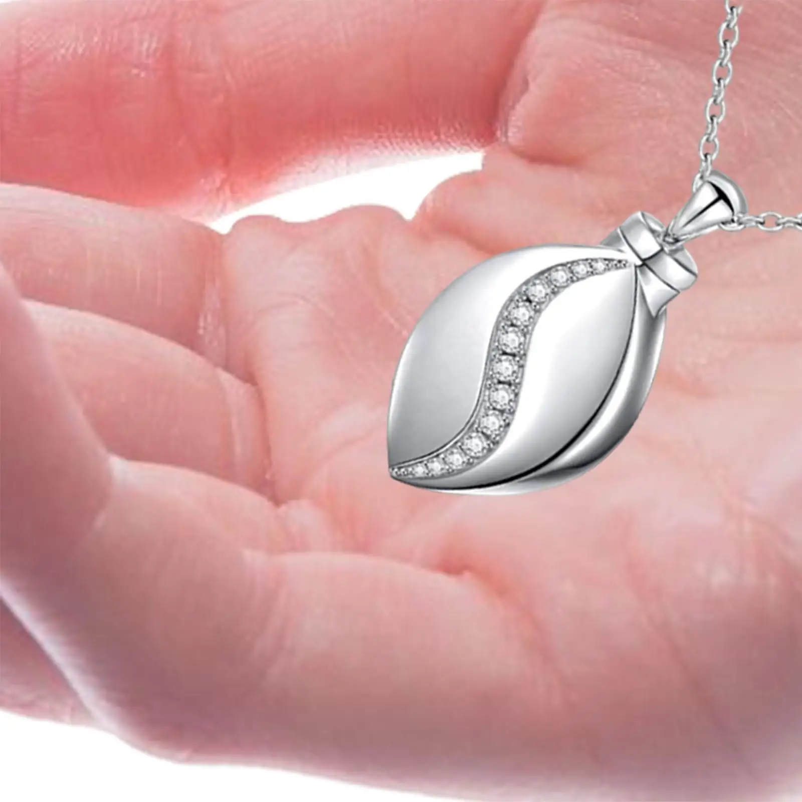 Cremation Urn Necklace Color Preserving Pendant Stainless Steel for Pet Hair