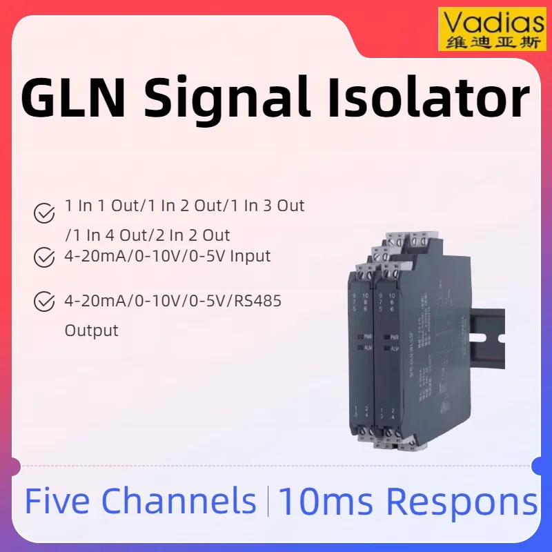 DC Signal Transmitter 4-20mA 0-10V 0-5V RS485 Galvanic Signal Converter 0-10mA 0-20mA  Analog Signal Isolator