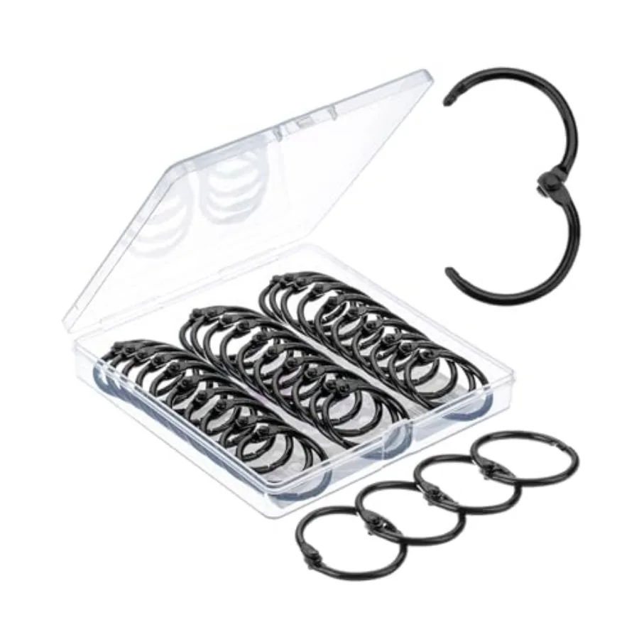 

Loose Leaf Binder Ring, 1 Inch, 40 Pack, Metal Loose Leaf Binder Book Rings for Books and Index Cards, Scrapbook, Keychains, Sc