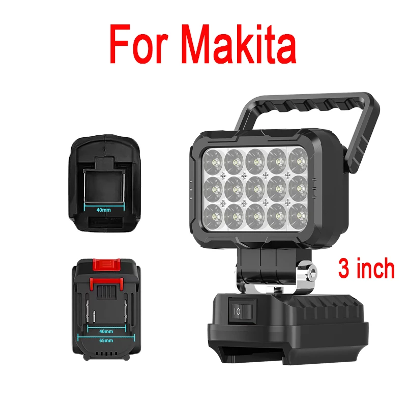 15 Beads LED Working Light for Makita 18V Li-ion Battery LED Working Lamp Light Flashlight Torch Spotlight Emergency Tool Light